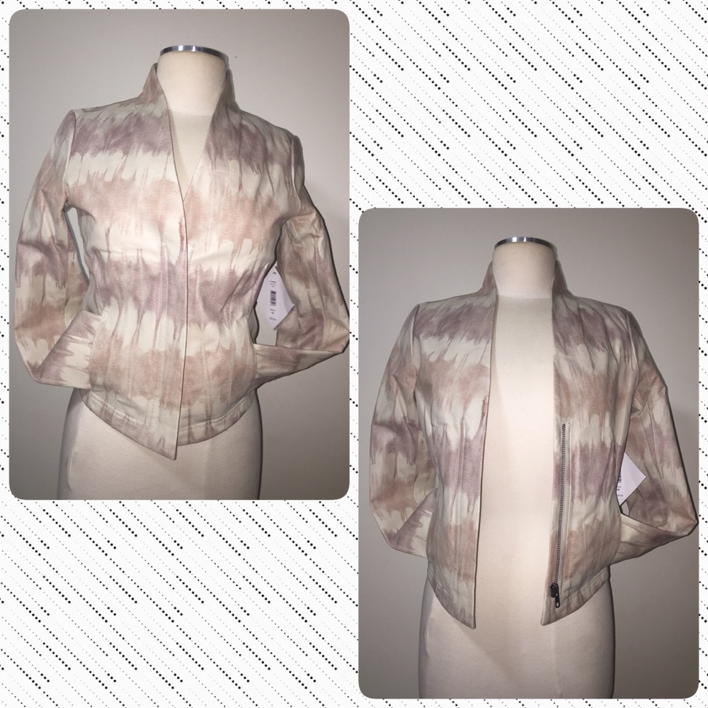 Vintage Mark & James Badley Mischka Leather Blazer NWT Sz XS
